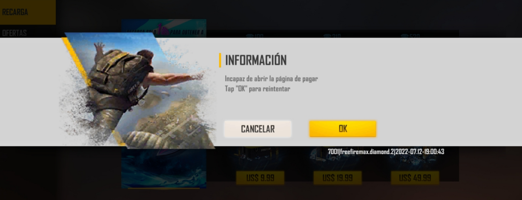 Mi compra no apareció en la recarga acumulada – Garena Free Fire