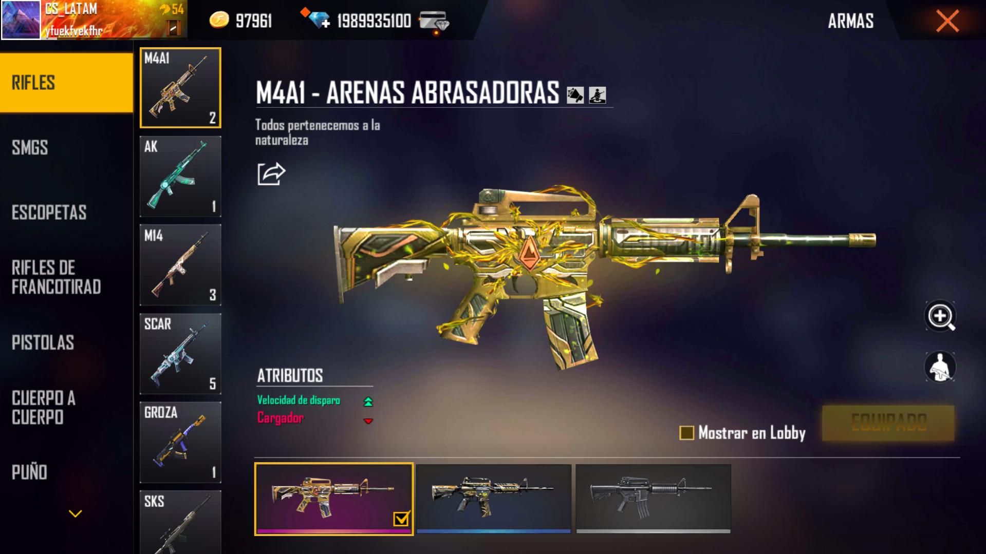 ¿cómo Cambio La Skin Del Arma Garena Free Fire